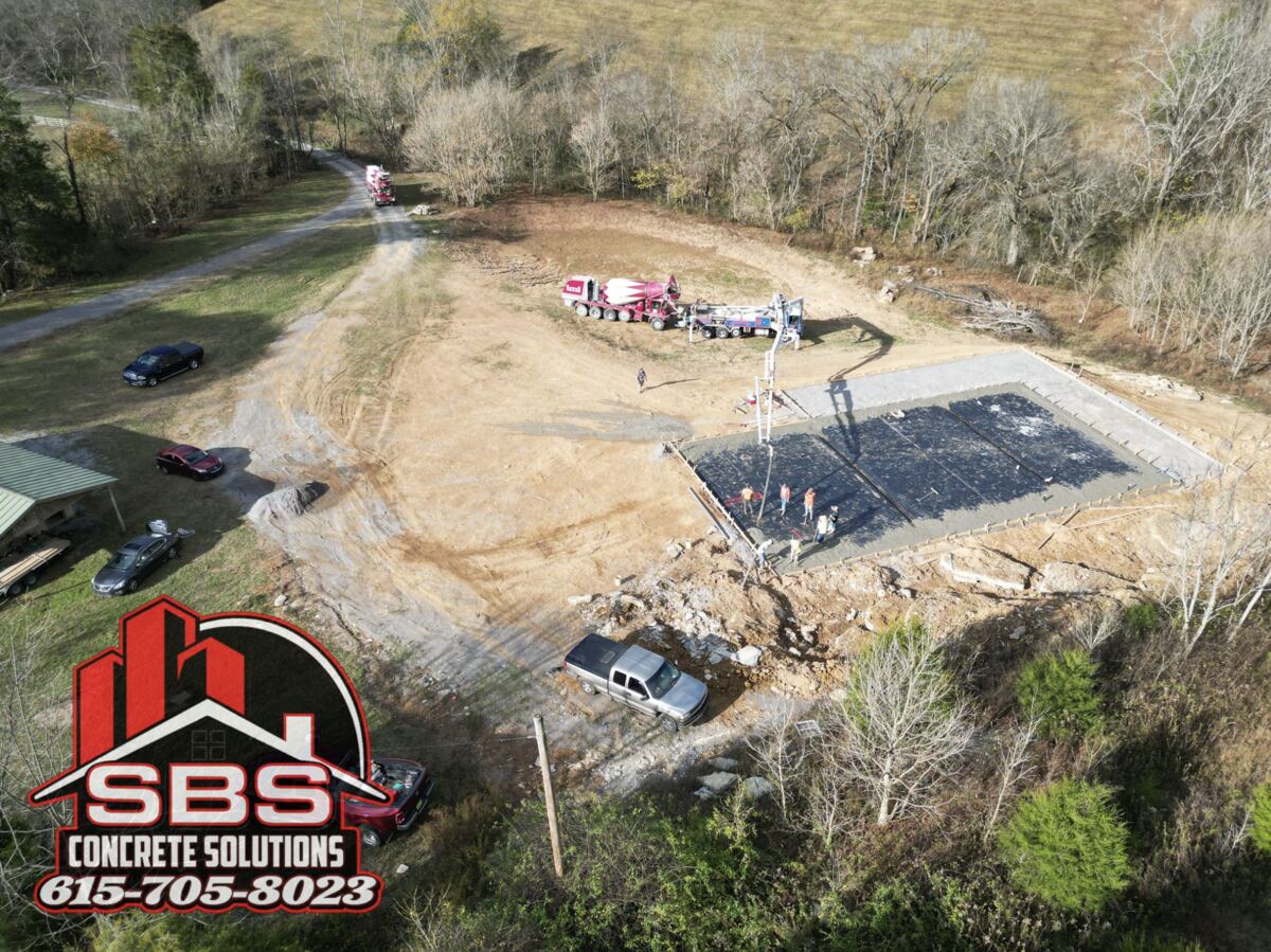 Excavation and site prep for concrete pour